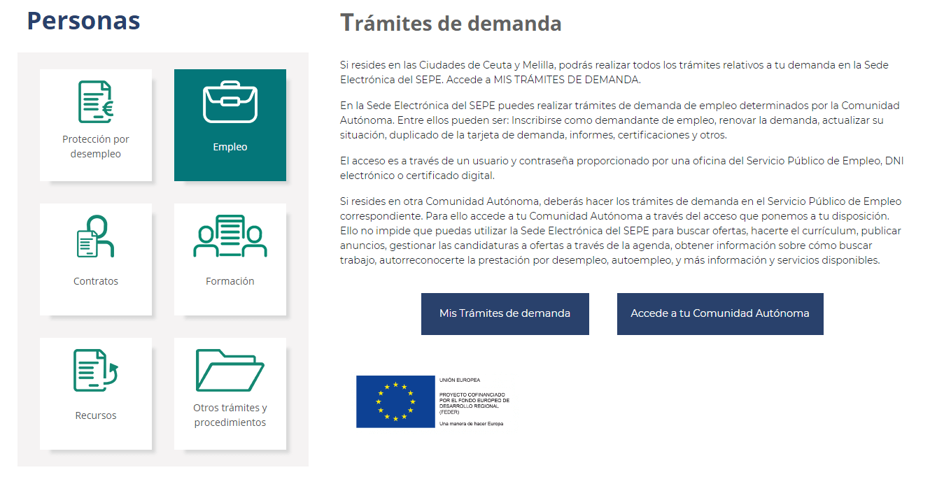 Sepe - Tr&aacute;mites a demanda